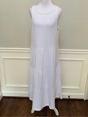 Joie EUC White 100% Cotton Gauze Tiered Maxi Dress S